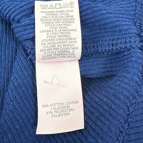 Victorias Secret Royal Blue Ribbed Long Sleeve Henley Shirt Top Size S - Picture 5 of 10